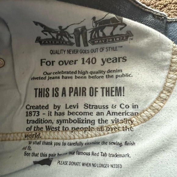 Mens Levi’s Regular Straight Fit Blue Jeans - Picture 6 of 7